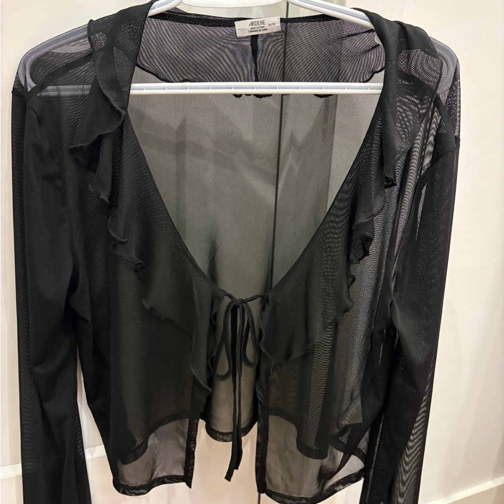 Ardene Black Mesh Top